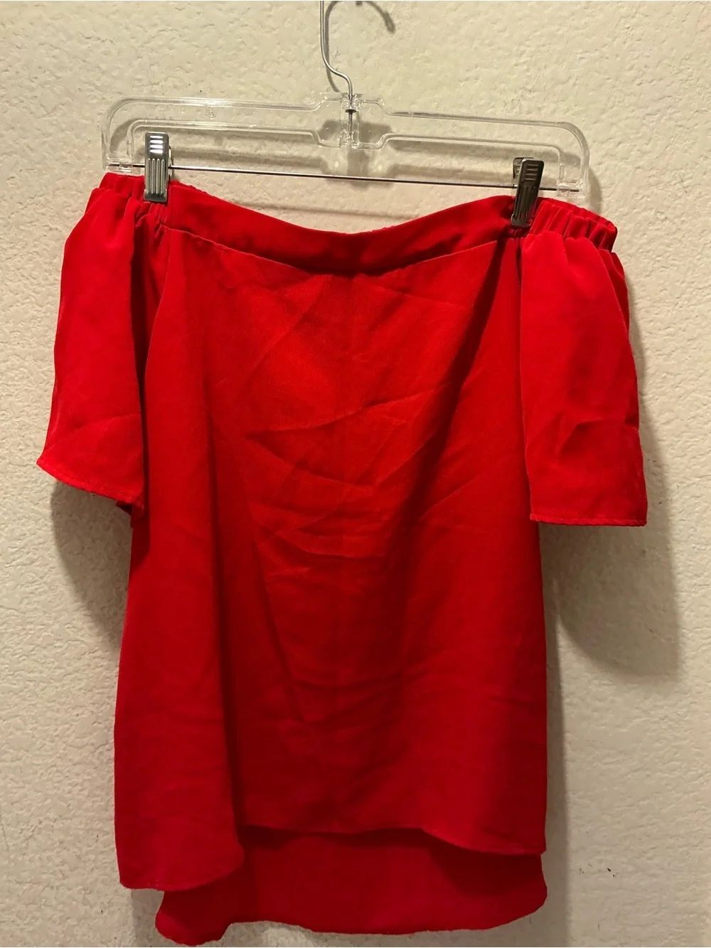 TCEC Red Off-Shoulder Blouse
